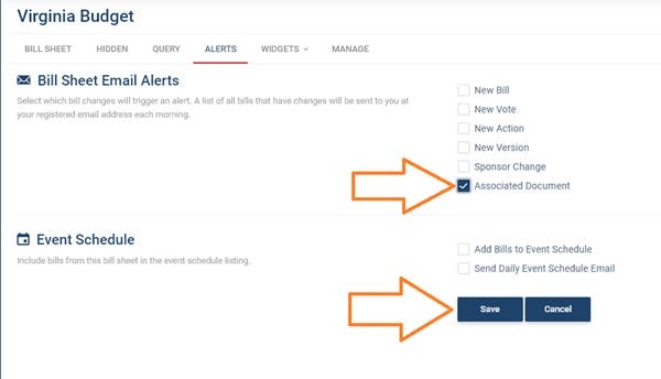 Set daily alerts on the alerts tab