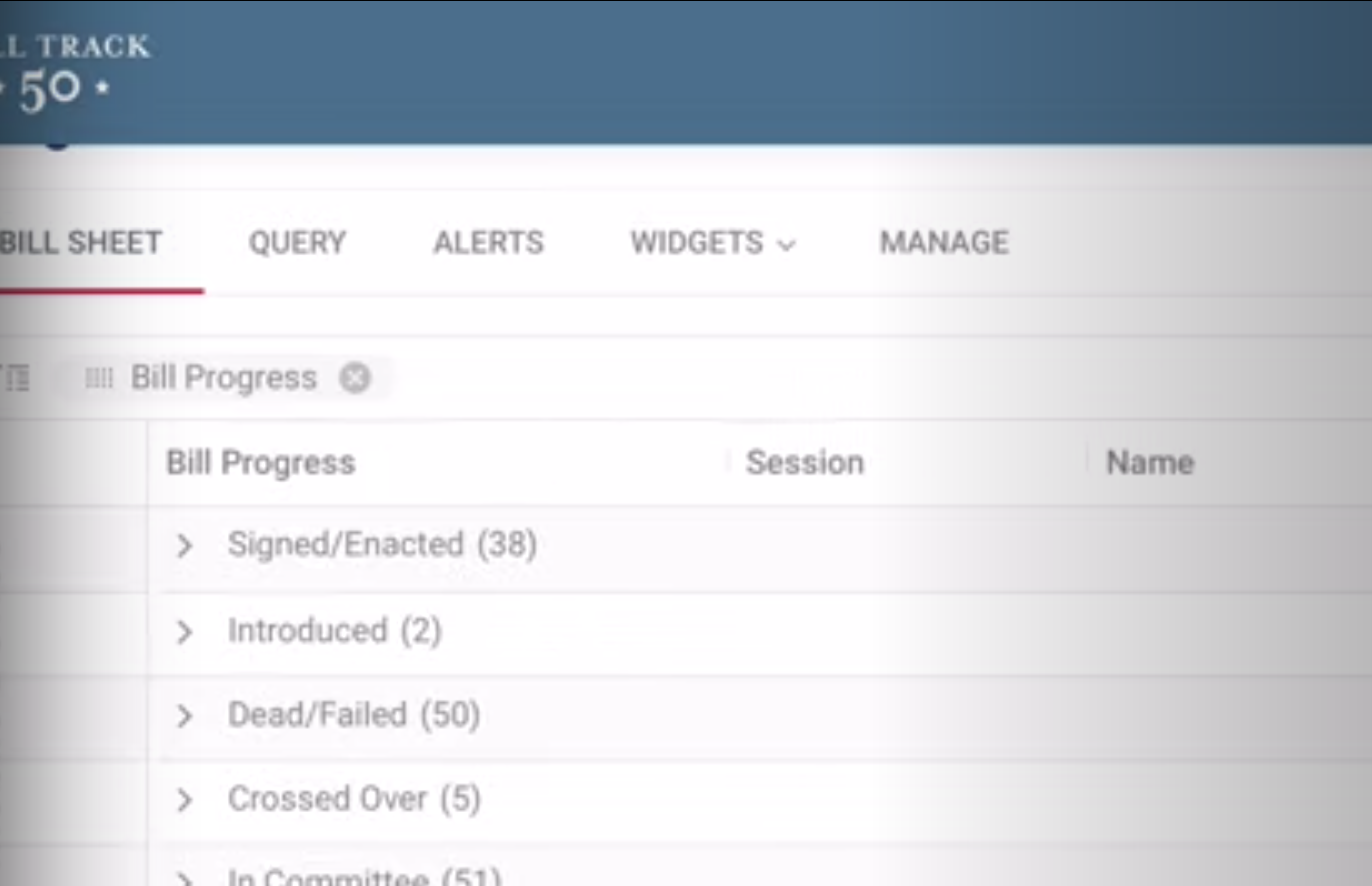 Grouping column example in BillTrack50 grid