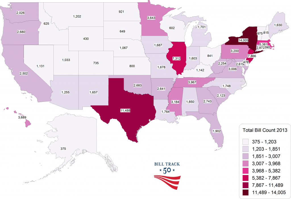 Heat Map of Bill Introduced in 2013
