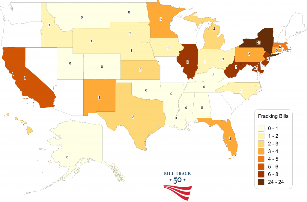 Heat map of where bills have been introduced