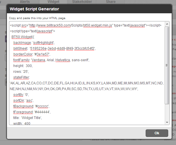Widget Script Screenshot