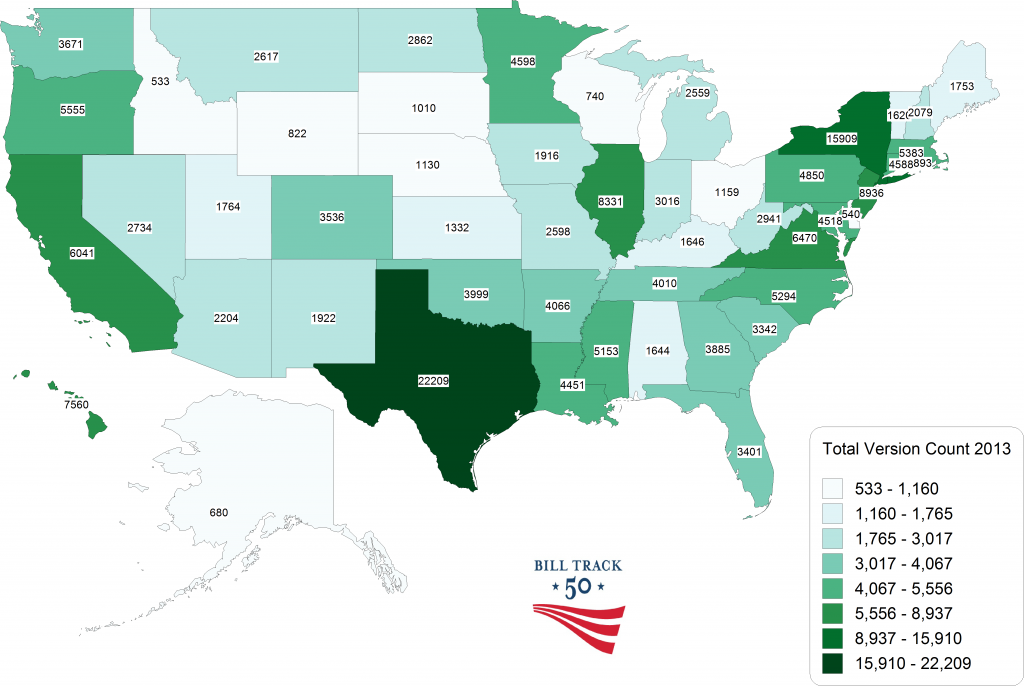 Heat Map of Total Version Count 2013
