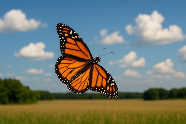 A monarch butterfly in flight