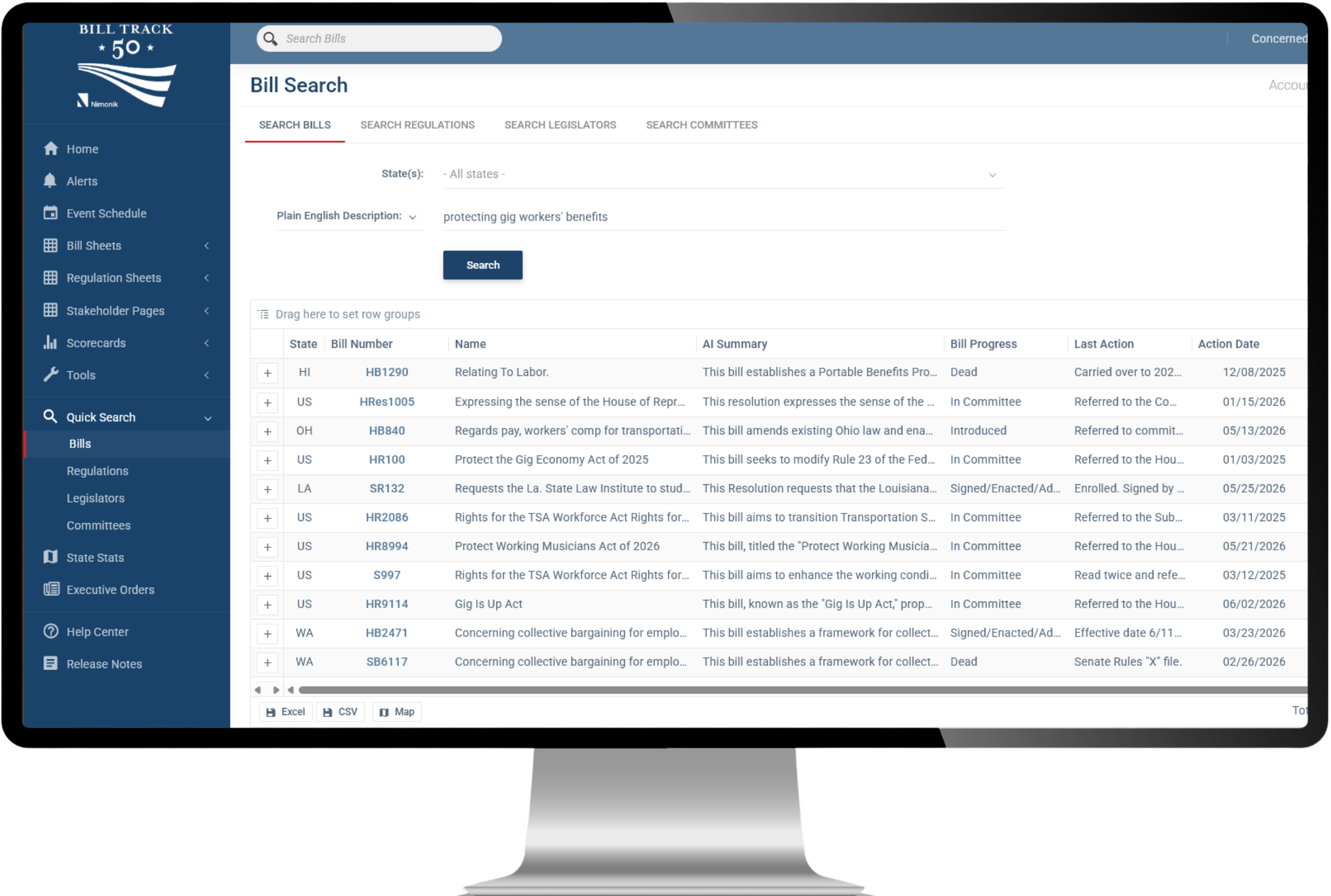 BillTrack50 Legislation and Regulation Tracking Tools