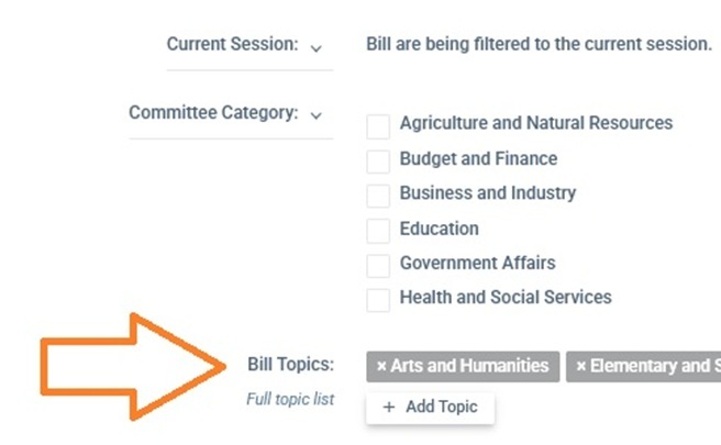 New on Bill Pages: Taxonomy